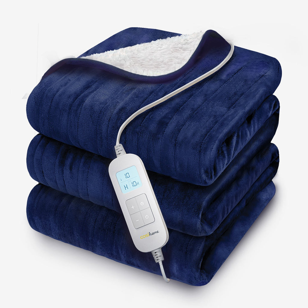 Double Fleece & Sherpa Electric Heated Throw