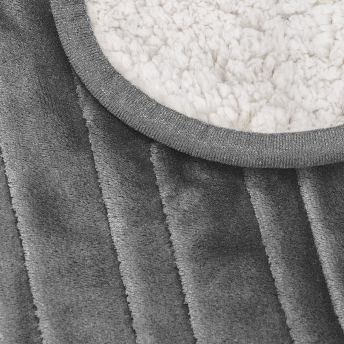 Double Fleece & Sherpa Electric Heated Throw Grey Free Next Day