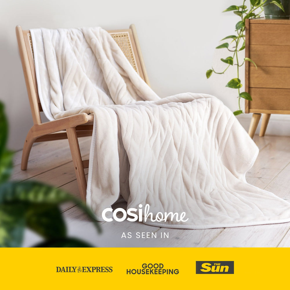 Fleece Electric Heated Throw Cream Free Next Day Delivery Cosi Home