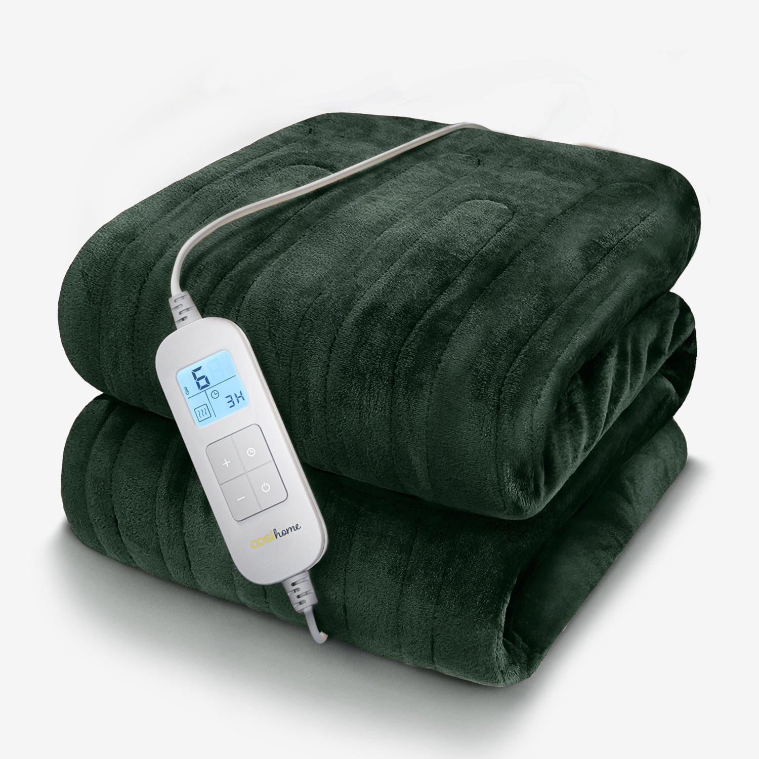 Fleece Electric Heated Throw - British Racing Green