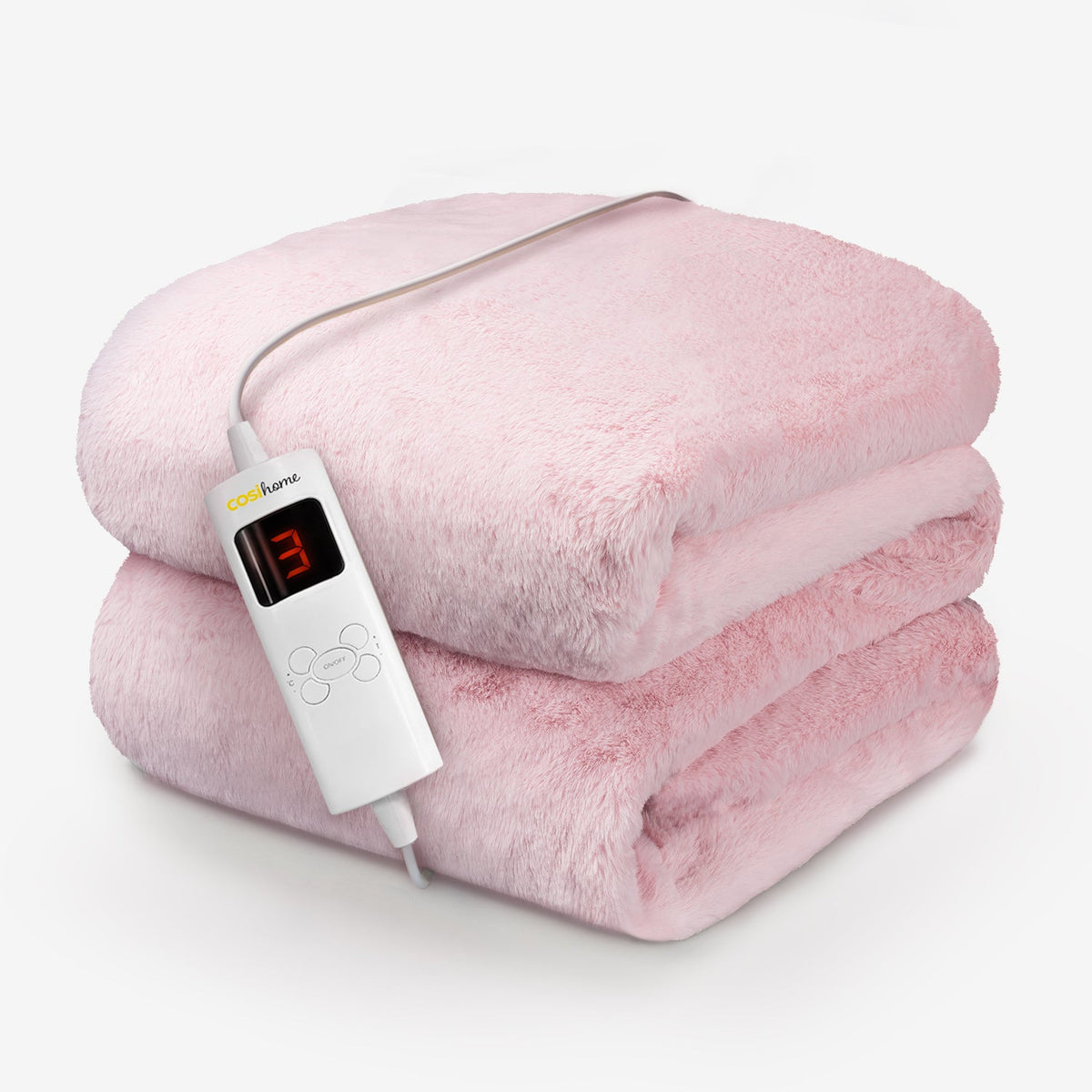 Luxury Faux Fur Electric Heated Throw - Pink